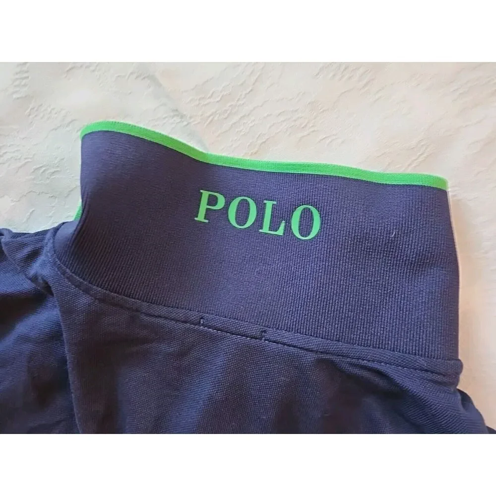 Ralph Lauren POLO GOLF Shirt Big Pony‎ SPELLOUT STAND-UP COLLAR Pro-Fit XL